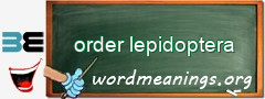 WordMeaning blackboard for order lepidoptera